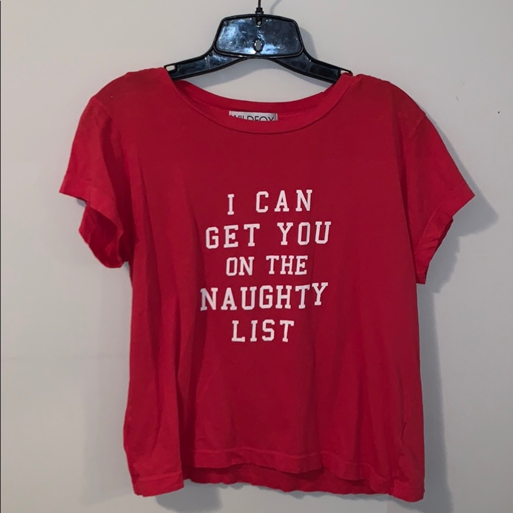 Wildfox Holiday Christmas Naughty Nice Santa Tee T Shirt